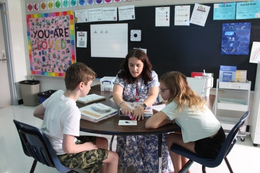 kids with teacher sounding out words