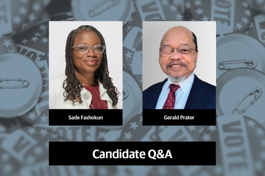 Headshots of two candidates for Place 5 on the Leander ISD board of trustees