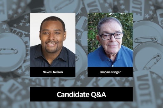 Two headshots of the Place 3 board of trustees candidates