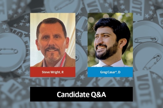 Incumbent Democrat Greg Casar and Republican challenger Steven Wright are running to represent District 35 in Congress on Nov. 5. (Community Impact staff)
