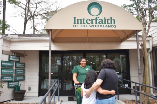 people at the Interfaith entrance