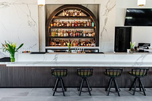 A bar at the upcoming Maven at Sawyer Yards will be connected by a sliding door to an outdoor cocktail patio. (Courtesy Becca Wright)