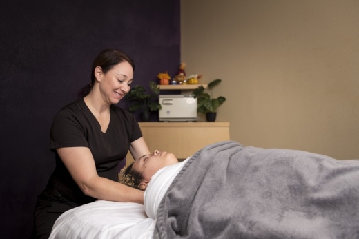 A person receiving a massage.