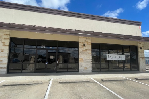 An exterior image of the bridal shop.