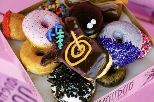 Voodoo Doughnut offers more than 50 doughnut varieties. (Courtesy Voodoo Doughnut)