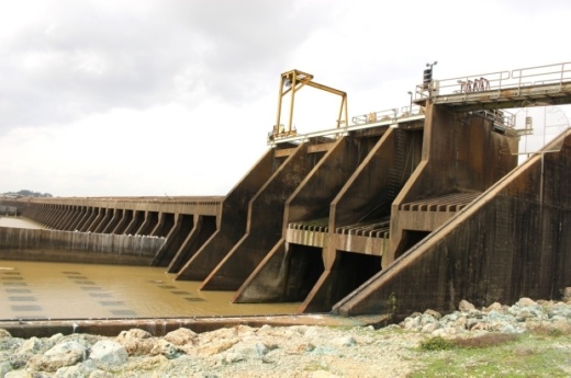The Lake Houston Dam Spillway structure was originally built in 1953. (Kelly Schafler/Community Impact)