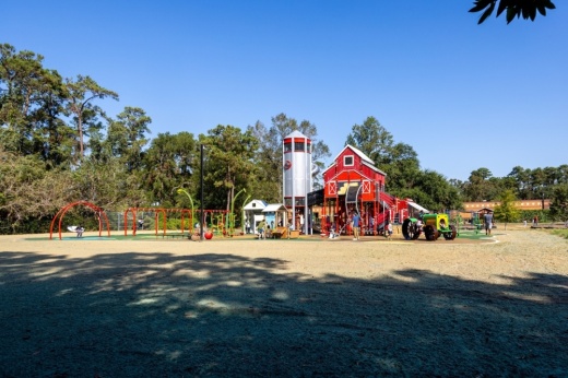 According to an Oct. 22 news release, the new playground is designed for children ages 5-12 and features a barn, silo, farmhouse and farmer's market stand, among other amenities. (Courtesy Humble ISD)