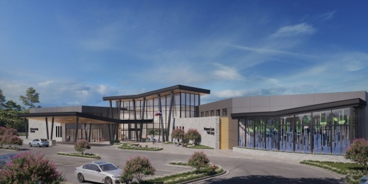 The center will feature a library, community center and 32,000 square feet of retail space. (Rendering courtesy Howard Hughes)