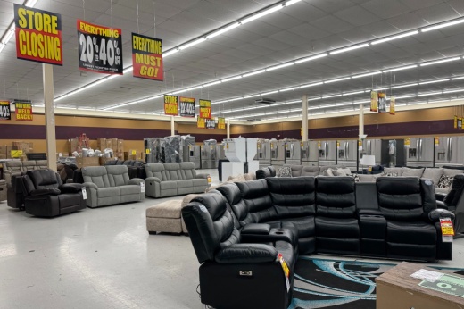 American Freight sofas and refrigerators