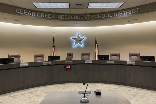 At its Oct. 14 meeting, Clear Creek ISD’s board of trustees unanimously approved allowing Superintendent Karen Engle to seek legislative approval for an increase in the length of CCISD’s board terms. (James T. Norman/Community Impact)