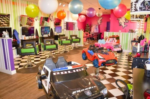 The salon offers a fun and engaging atmosphere with various activities like gaming stations, temporary tattoos and more. (Courtesy Sharkey's Cuts for Kids)