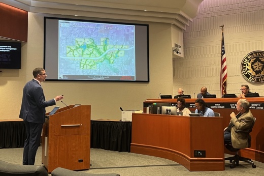 Executive Director of Development Services Michael Quint presenting