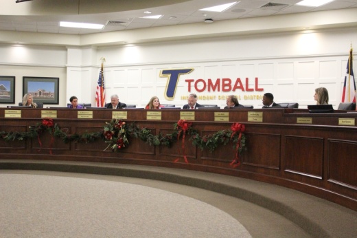 Tomball ISD board members discuss agenda items during a special workshop on December 9, 2024.