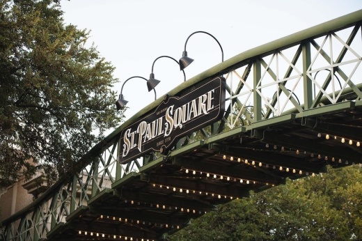 The 11-by-38-foot outdoor art installation will be named "Ole Night at St. Paul Square," symbolizing the neighborhood's history and transformation as an entertainment hub in the city. (Courtesy St. Paul Square)
