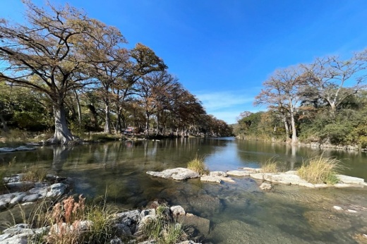 a view of the Guadalupe River near the first River Road crossing