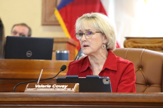 Close up of Commissioner Valerie Covey.