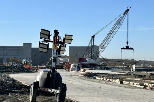 Construction to bring three new stores to the Gates of Prosper is making progress with all three buildings going vertical. (Courtesy Prosper EDC)
