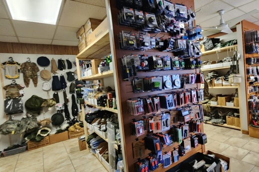 interior of military equipment supply store