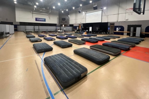 Air mattresses in a gym