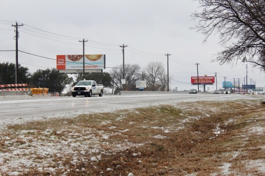 an iced over road