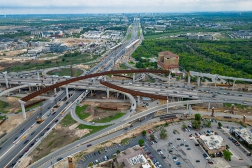 Segments of the I-10 and Loop 1604 interchange will be closed nightly from 9 p.m.-5 a.m. Jan. 12-20 as part of the ongoing, multiyear Loop 1604 expansion project. (Dragon Drone Services/Community Impact)