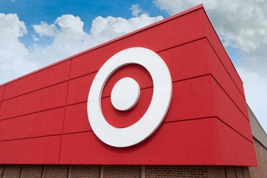 A large Target logo on the side of a building.