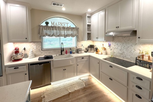 A remodeled kitchen.