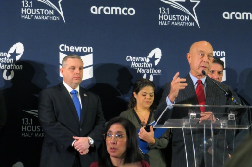 Mayor John Whitmire announced Jan. 21 that flight operations will continue Jan. 22 at all Houston airports after a brief closure due to severe winter weather. (Kevin Vu/Community Impact)
