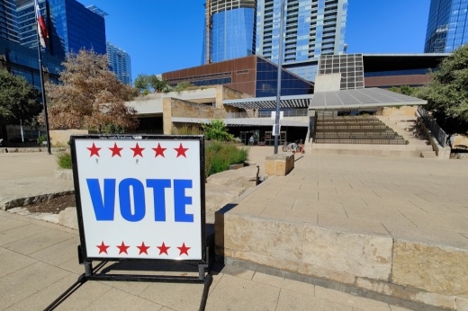 Austin voting sign