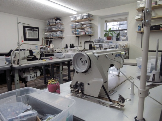 An image of the sewing machine station.