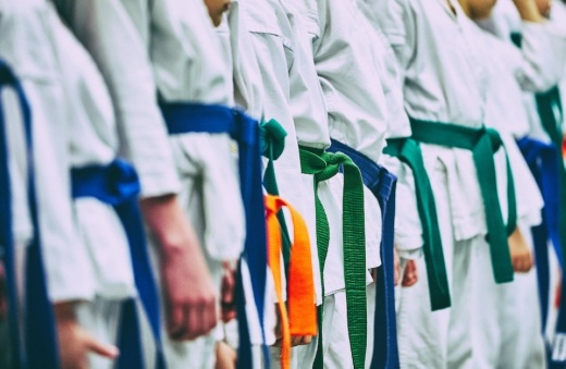 people in martial arts uniforms