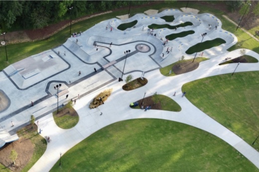 A schematic design of a skatepark