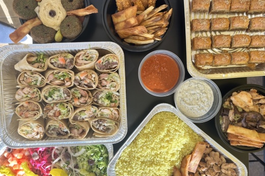 An overhead photo of Turkish food