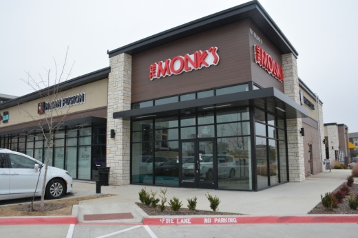 The exterior of The Monk's in Castle Hills, a mixed-use development in Lewisville