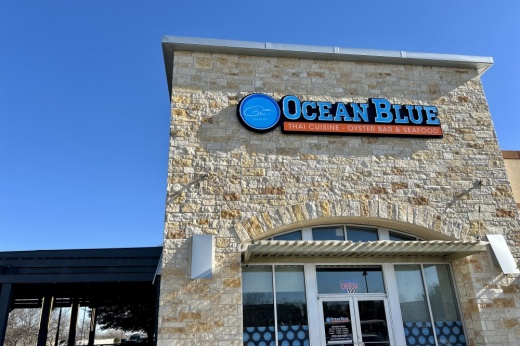 A photo of a building that says Ocean Blue Oyster Bar