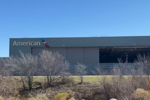 exterior of an airline hanger