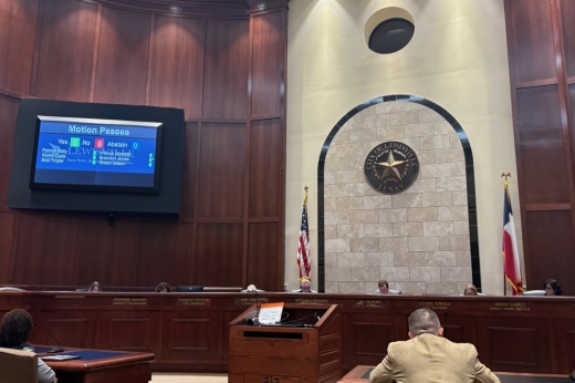 Image of Lewisville City Council members voting to call a charter amendment election during a Feb. 10 meeting.