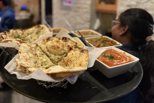 Mediterranean food in dishes.