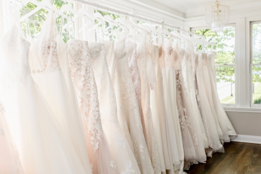 Rack of bridal gowns