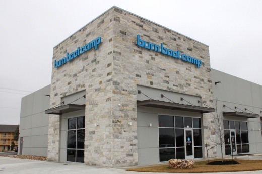 Outside of a gym facility.