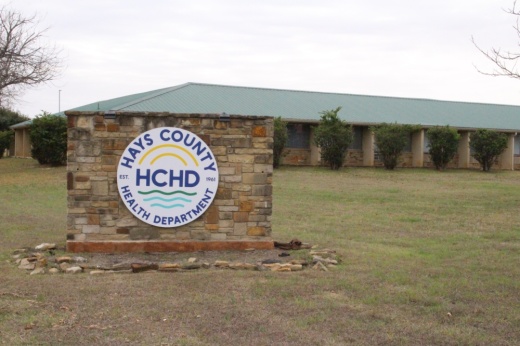 A sign that says Hays County Health Department