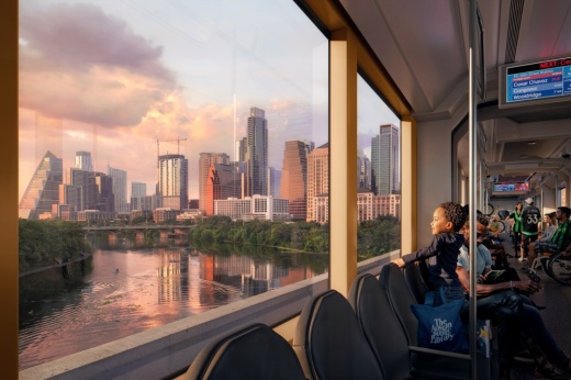 The Austin Transit Partnership gears up to award a multibillion-contract for the construction of the city's light rail project by early 2026. (Artist conceptual visualization courtesy Austin Transit Partnership)