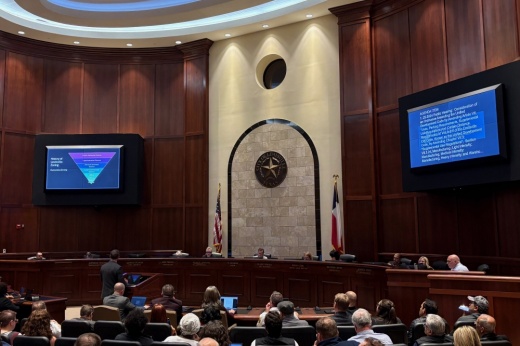 Image of Lewisville Planning Director Richard Luedke speaking during a Feb. 17 city council meeting at Lewisville City Hall.