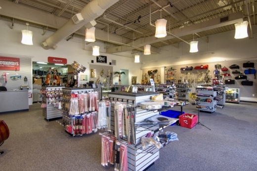 The shop sells instruments and provides repair and music education training services. (courtesy of Brook Mays Music)