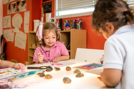 kids painting with watercolors