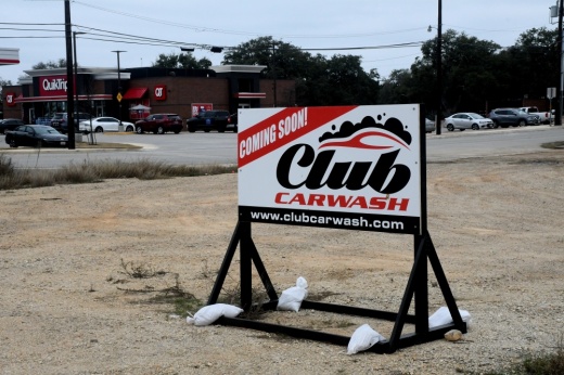 Club Car Wash sign near Fair Oaks Ranch