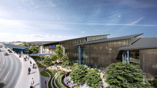 The new terminal will use local flora and natural resources to give travelers a feel of the hill country.  (Courtesy Corgan — Lake|Flato)