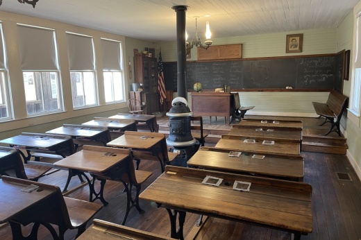 The schoolhouse is a one-room classroom that would have housed students in kindergarten through eighth grade. (James T. Norman/Community Impact)
