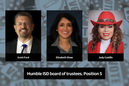 Three candidates are running for Position 5 on the Humble ISD board of trustees in the upcoming May 3 election. (Martha Risinger/Community Impact)