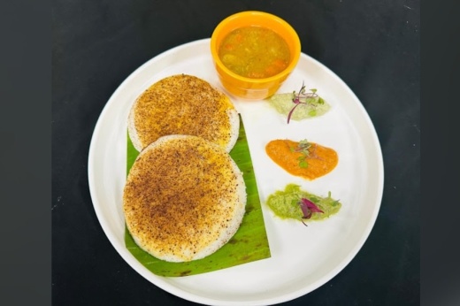 a plate of rice cakes with different spreads